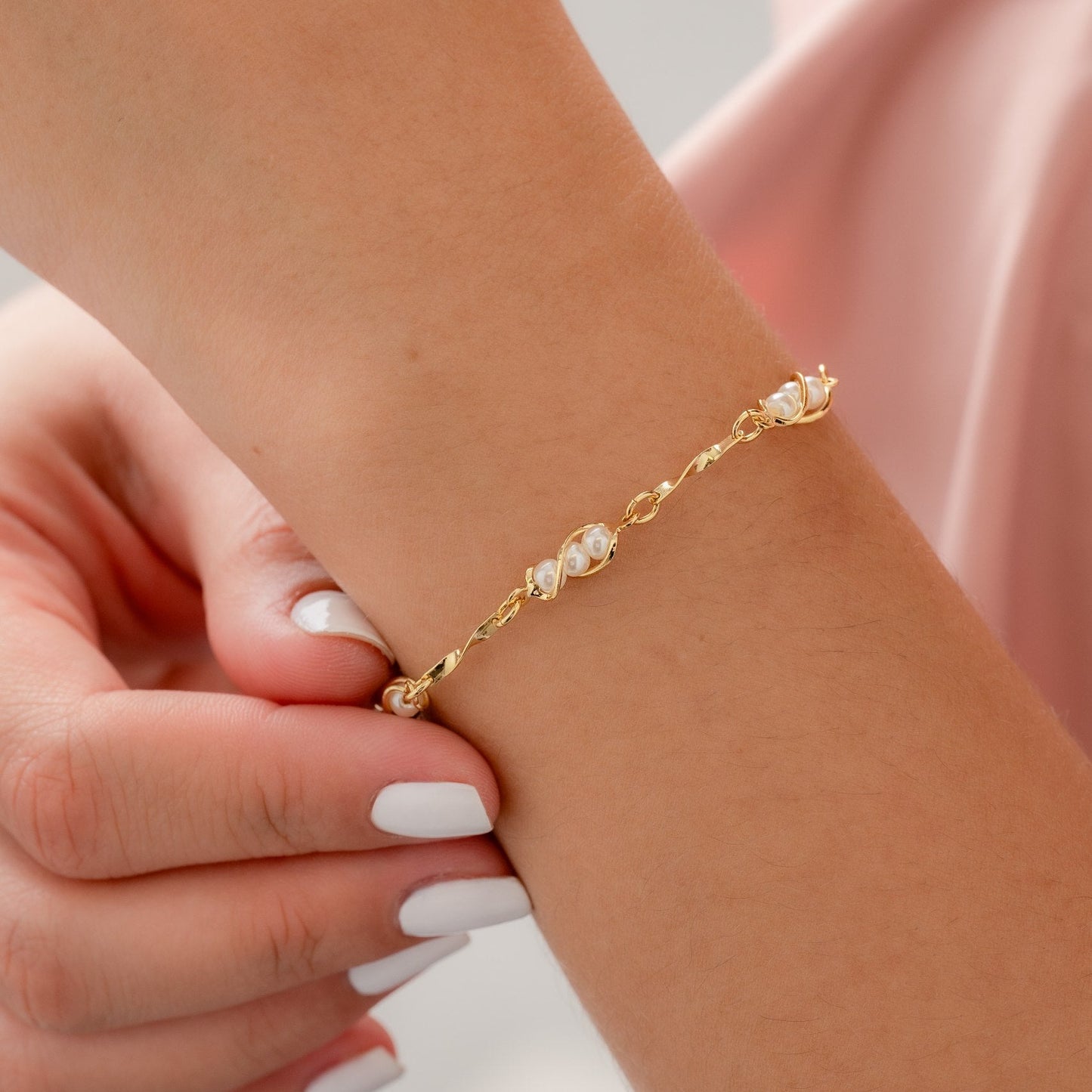 Pulsera Perla 16cm + Extensor